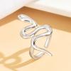 Personalized Stainless Steel Snake Ring - Bright Surface, Open Design, Hip Hop Punk Style for Women