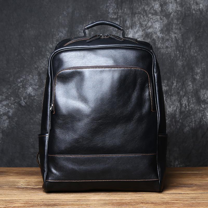 

NZPJ Retro Genuine Leather Men s Backpack Top Layer Cowhide Fashion Travel Bag Casual Backpack Large Capacity Computer Bag чёрный