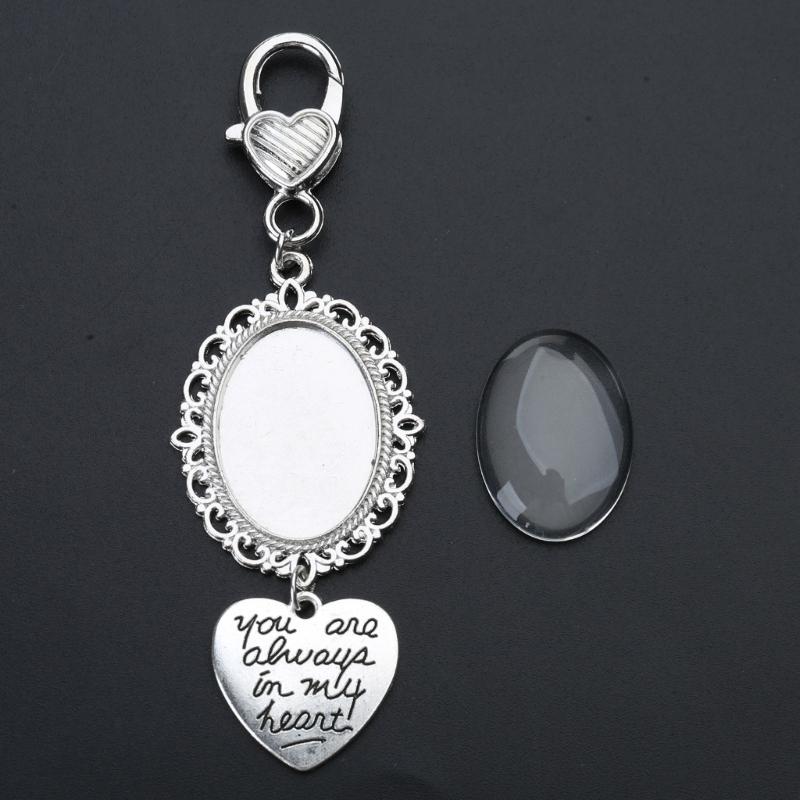 Photo Frame Pendant for Brooch Jewelry Making Kit Alloy Lobster Clasp Accessory Stylish Wedding Bouquet Accessories