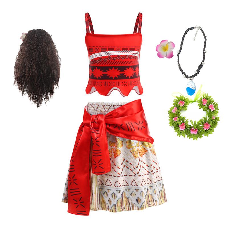 Nyeste Film Prinsesse Moana 2 Kjole Piger Cosplay Vaiana Karneval Fest Hav Eventyr Kostume Børn Festtøj Outfit