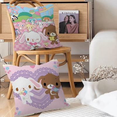 Poszewka na poduszkę Anime S-sugarbunnies Zdejmowana Prać Pokrowiec na poduszkę – Miękki Len na Cały Rok