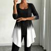 European and American Style 1116 New Gradient Print Cardigan Set Women's Fashion Casual Two-Piece Set