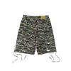 Unisex Tarnung zerrissene Jeans-Shorts Cargo-Shorts Streetwear Damen bestickter Buchstabe Herren verkürzte Hosen