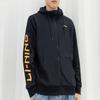 Li Ning Sports Fashion Collection Logo Print Fleece Lined Thermal Hooded Zippers Jacket Unisex New Standard Black AWDPD23-11