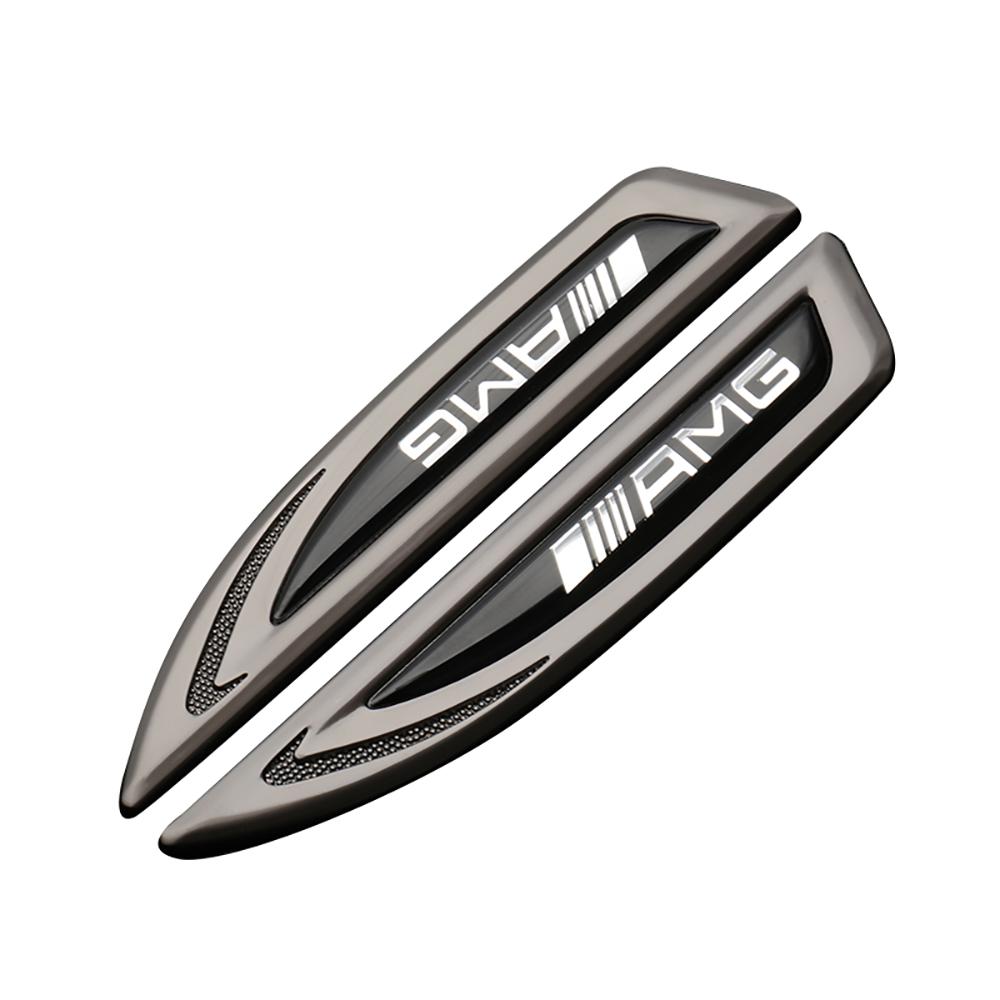 

2pcs Blade Badge Decor Car Sticker Metal Auto Emblem Trim Decal Accessories For Mercedes Benz AMG W203 W206 W220 W205 W211 W212