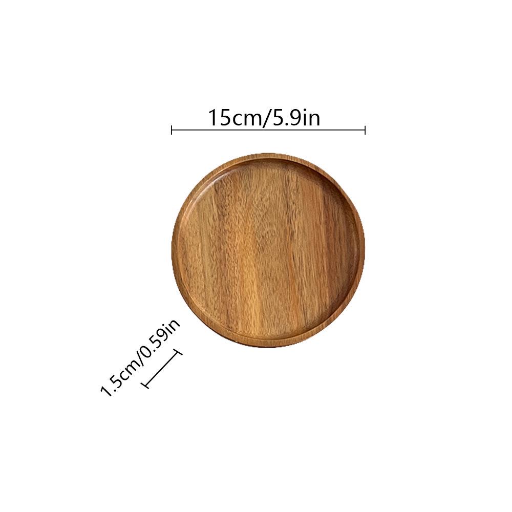 Round Acacia Wood Non-Slip Coaster Mat (13cm) for Tea, Coffee, or Desktop Protection