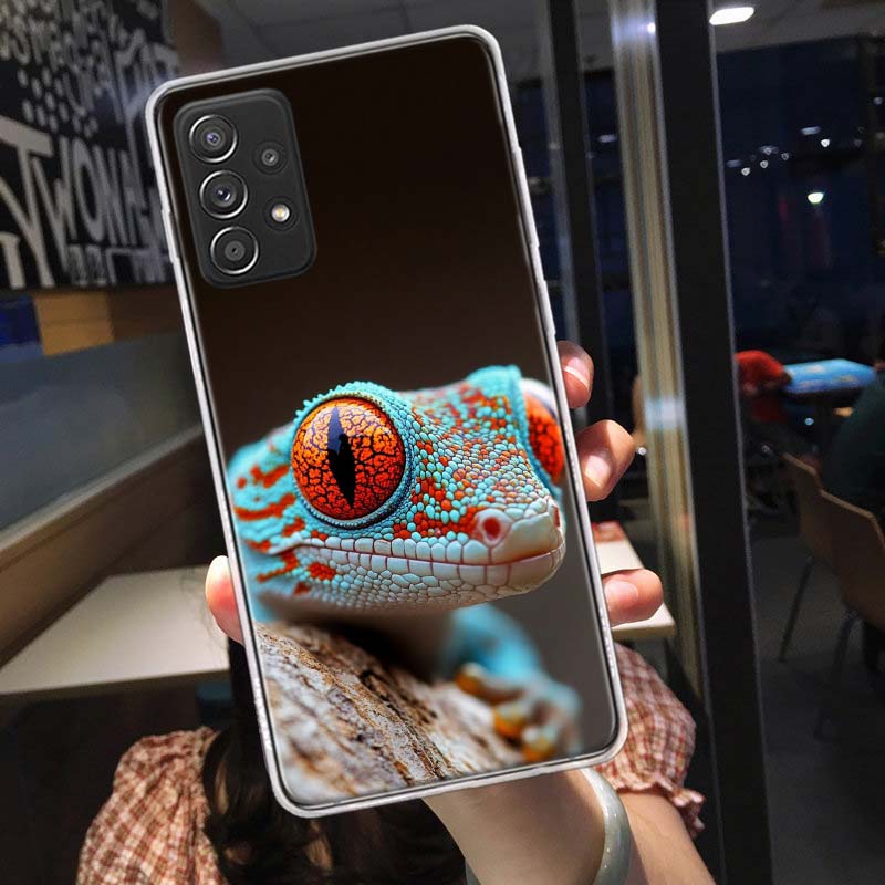 Lizards and Geckos Have Big Eyes Phone Case for Samsung A54 A57 A37 A17 A14 A15 A12 A24 A34 A55 A35 A25 A52S A07 A05S A04S A22 A