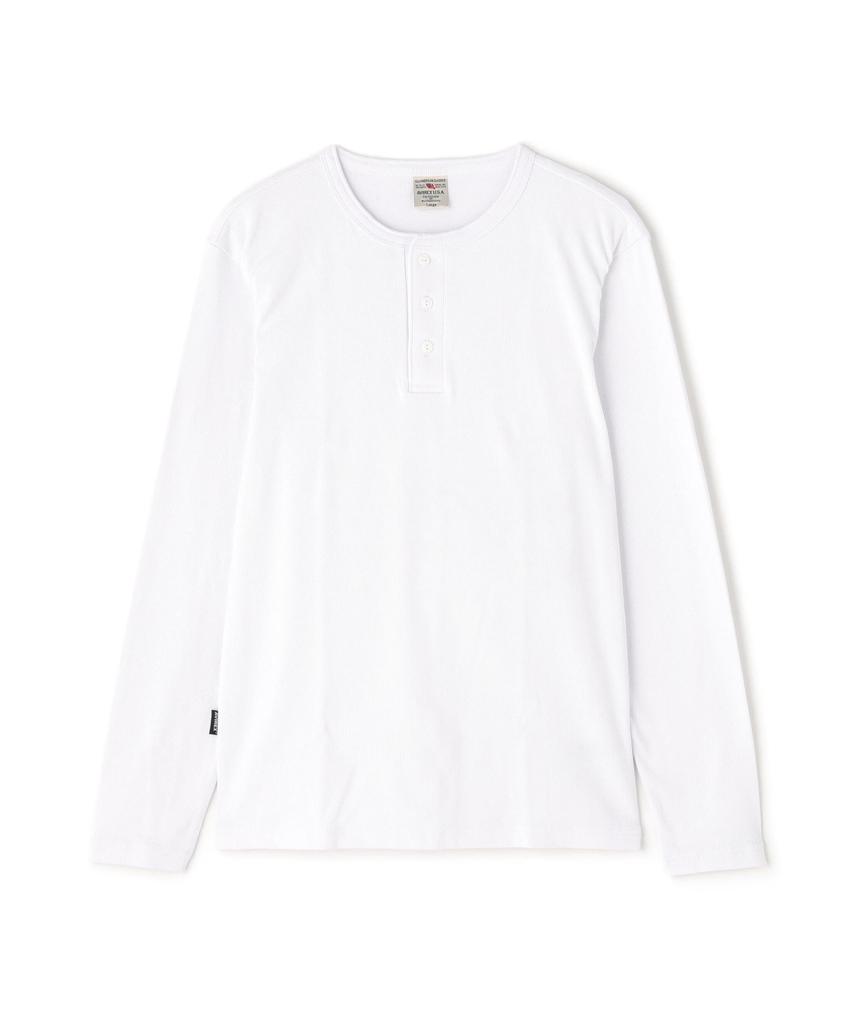 Avirex Daily Rib Henley Neck Tee and Odor Size Size White (Antibacterial Resistant) Men's Large, 6153482,