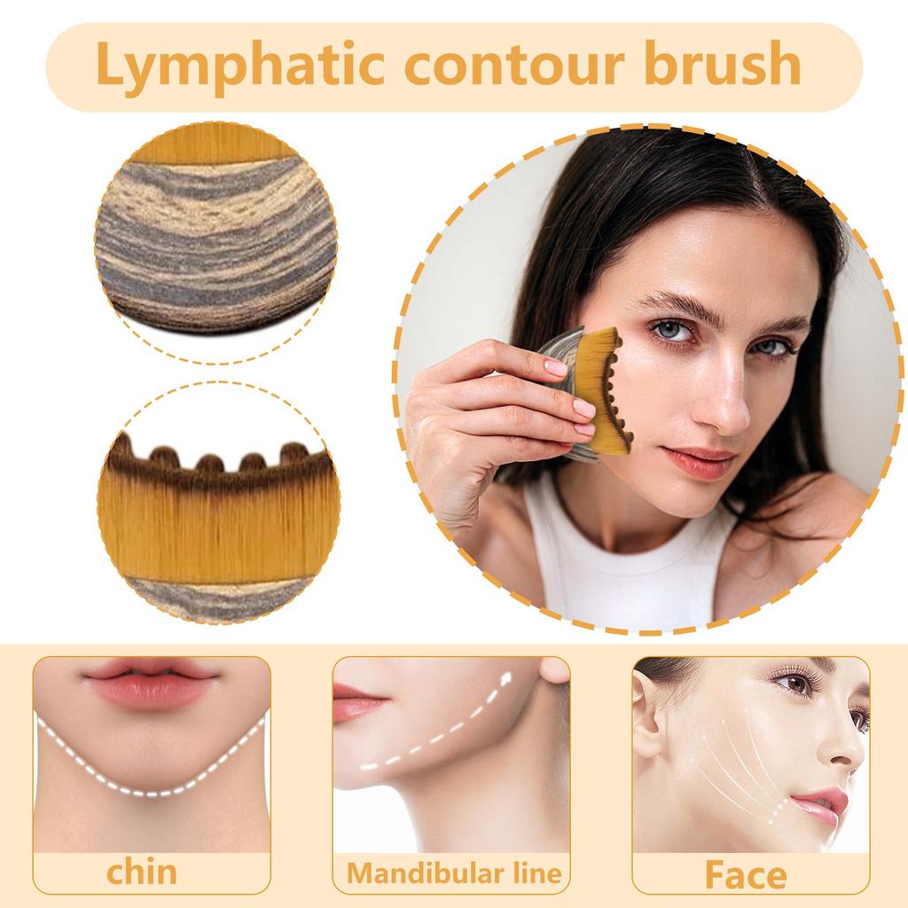 Lymphatic Face Brush, Dry Brushing Face Brush, Lymphatic Drainage Massager For Face, Chin & Jawline Sculpting