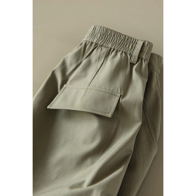 Plus Size Slimming Wide-Leg Cargo Pants - High Waist, Nine-Point Length, Versatile & Loose Fit for Women