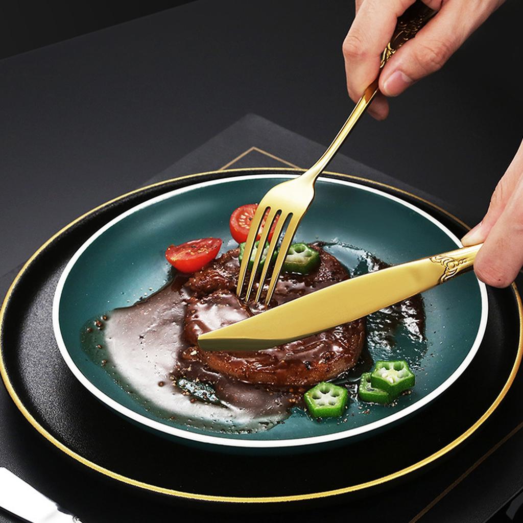 20Pcs Dinnerware Set Stainless Steel Flatware Western Utensils Cutlery Steak Knife Fork and Spoon Home Wedding Christmas Gifts