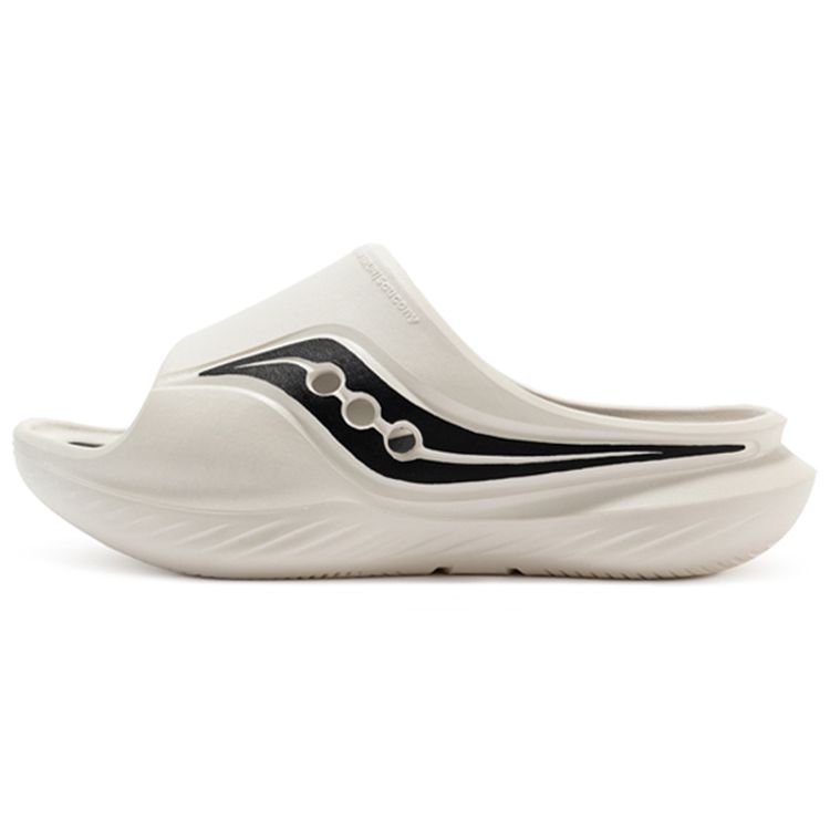 Saucony Cradle Comfortable Lightweight EVA Rubber Sole Non-Slip Wear-Resistant Casual Slippers Unisex slippers Black White S28901-3