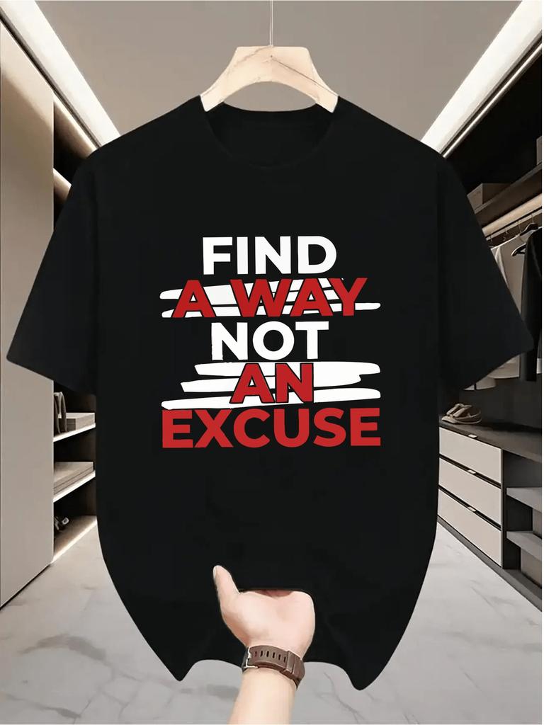 Brawer Men'S Casual Short Sleeve Shirt FIND A WAY NOT AN EXCUSE Lettering Bright Purple Regular Fit