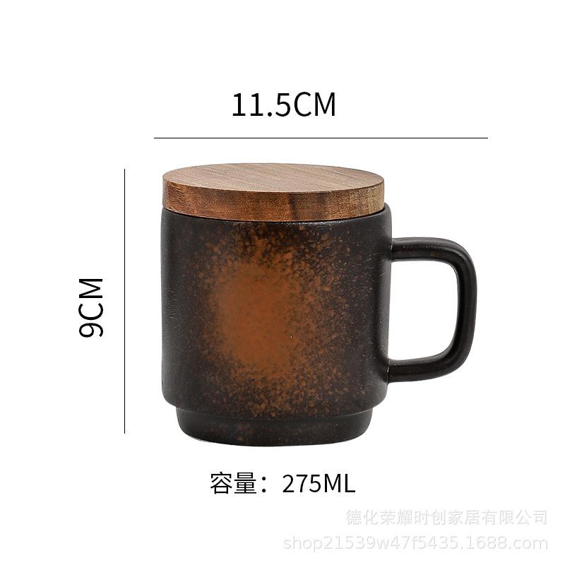 Ins Minimalist Ceramic Mug Water Cup with Lid Office Student Couple Mug European-style Literary Water Mug