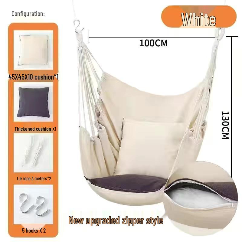 Canvas Hanging Chair: Thickened Indoor/Outdoor Dorm Swing for College Students & Kids