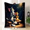 Tom and Jerry Diamond Painting Kit, GiftBlanket Flannel Throw Blanket for Sofa, Bed, Travel, Camping, Office