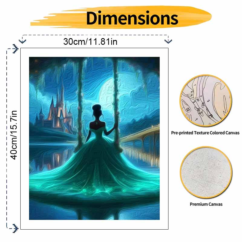 Disney animation digital oil painting princess castle diy handpainted coloring painting home decoration art supplies craft wall decor