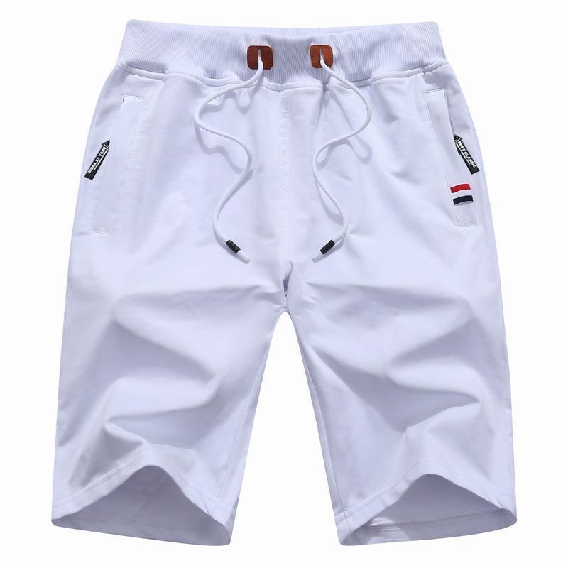 Men's Cotton Stretch Elastic Waist Mid-Length Beach Shorts