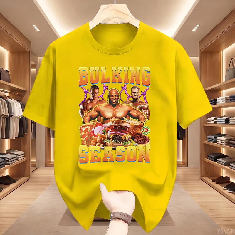 Bulking Season Kevin Levrone Funny Gym Meme T-Shirts Women Fashion Short Sleeve T-shirt Cotton Tees Streetwear Top