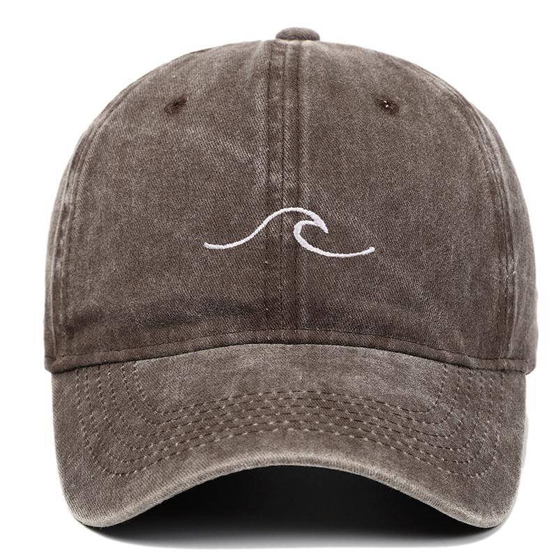 Gorra de Béisbol de Moda para Hombres Mujeres Bordado de Ondas Gorra de Béisbol Lavada Vintage Envejecida Gorras de Papá Sombrero Hip Hop Sombreros de Pato Gorra de Béisbol