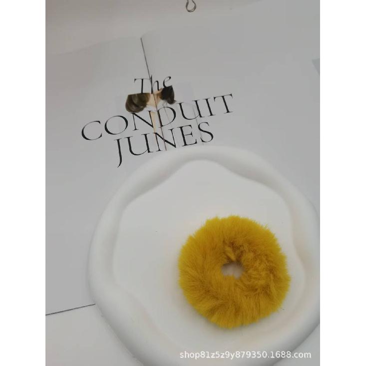 Plush Hair Scrunchies for Women & Kids, Soft Furry Hair Ties, High Ponytail Holder, Autumn Winter Fashion