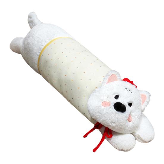 Long Dog Pillow Stuffed Animal Cute Puppy Leg Pillow Fluffy Back Support Cushion Cuddly Plush Toy for Side Sleeping Sitting