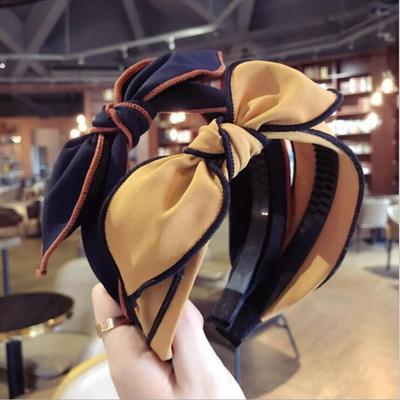 Modisches Damen-Haarband Stirnband Großer Schleifenknoten Kopfschmuck Klassisch Einfarbig Haarschmuck Mit Zähnen Haarreif