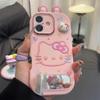 Hello Kitty Stand Compatible with Apple 17 Pro Max Phone Case 15/16 Huawei Honor Phone Case Full Coverage Soft Case