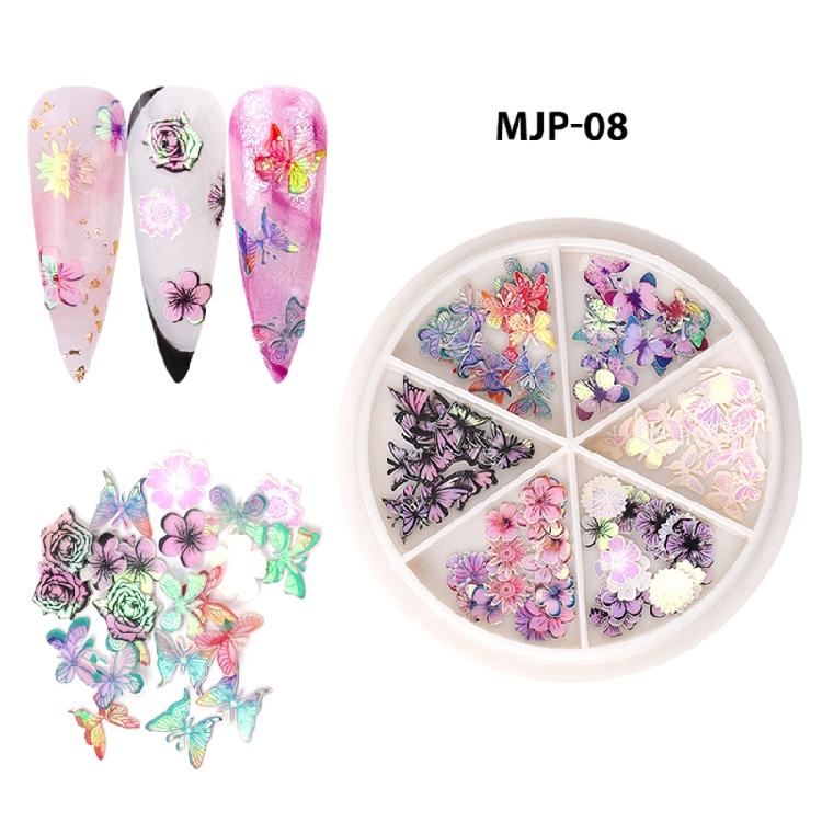 Celebrate Christmas Halloween Nail Sequins Wood Pulp Nail Art Flower for Butterf