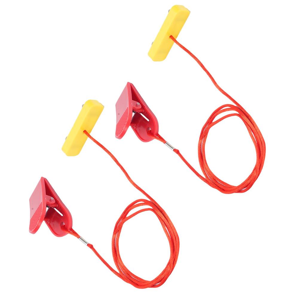 2 Pcs Treadmill Emergency Stop Switch 53x16mm Rectangular Dual Insert Treadmill Safety Key with Clamp