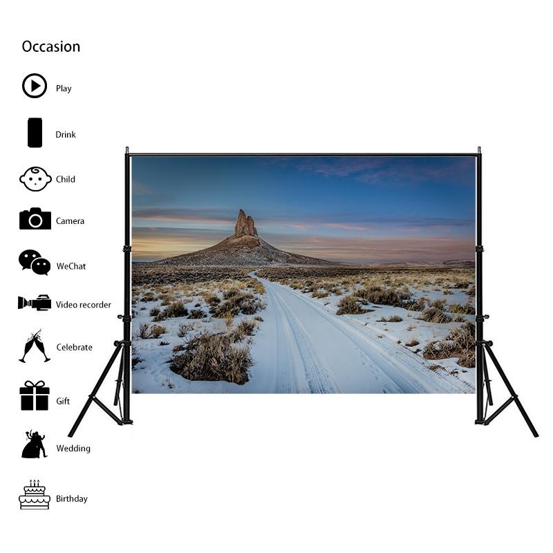 Winter Nature Landscape Photography Background Snow Mountain Forest Studio Photo Backdrops Christmas Theme Living Room Wall Hanging Tapestry Decor