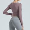 Long Sleeve Yoga Shirts Women Seamless Gym Sports Top Running Fitness Workout Top Shirts Sport Active Wear Shirt