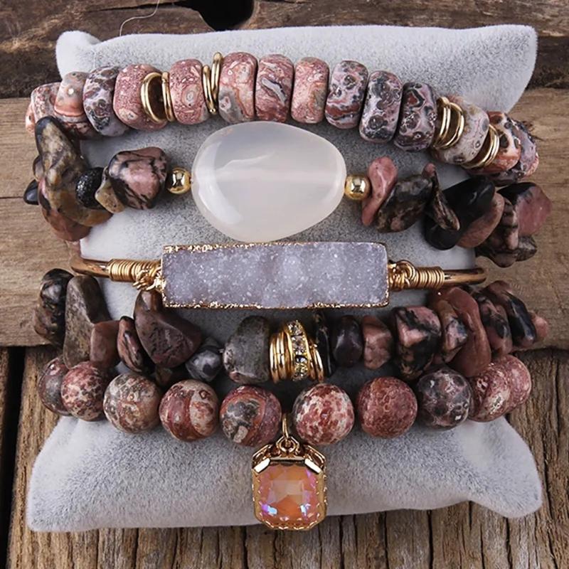 Handmade Natural Stone Bracelet Beads Bracelet Adjustable Bracelet Unisex Charm Bracelet Suitable for All Wrist Sizes