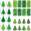 24 Sets Christmas Tree DIY Craft Kit - Create Your Own Holiday Greeting Cards with Stickers, Perfect for Xmas Party Kids Gift