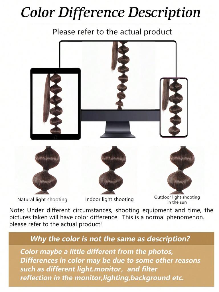 Synthetic Hair Extensions Bubble Braid Ponytail Afro Bubble Long Ponytail 30 Inch Wrap Around Lantern Pony Tail For Women Daily Used