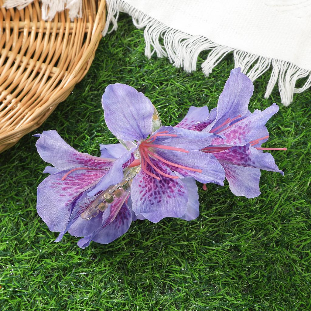 AWAYTR Beauty Canna Flower Hair Claws Fashion Floral Hair Clips Crab For Women Girl Gift Hair Accessories Valentine Headwear