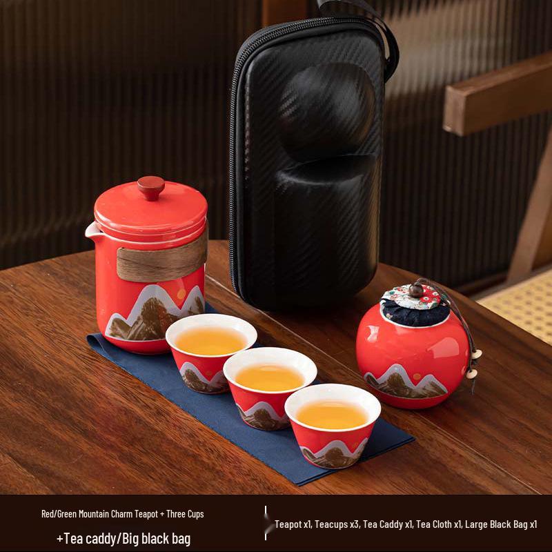 Portable Ceramic Kung Fu Tea Set - Travel Quick Cup for Office or Outdoor Use, Ideal Business Gift