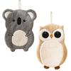 Cute Animal Cartoon Hanging Hand Towels, Fluffy Towels Quick Drying Cloth, Ultra Absorbent Hand Towels Cartoon Owl Koala Shape