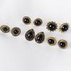 European and American Retro Gemstone Water Drop Stud Earrings Set - 5 Pairs