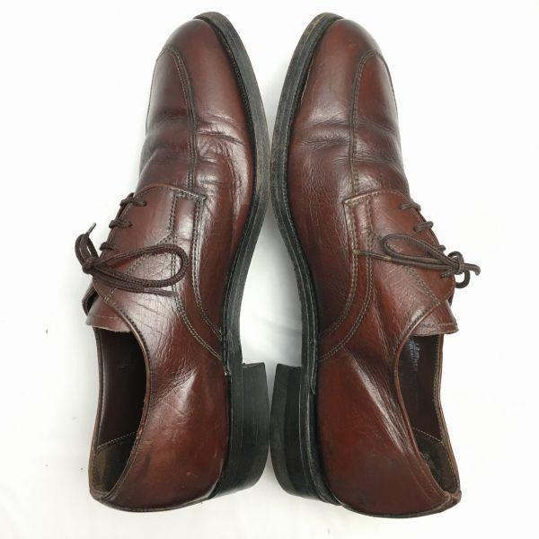 60s-70s Vintage Leather U-Tip Business Shoes Size 9D 26.5-27.0 Brown USA Made(USED)