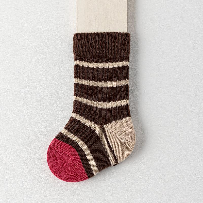 Korean Style Mid-Calf Cotton Socks for Newborns & Infants (0-12 Months) - Loose Fit for Spring, Autumn, Winter