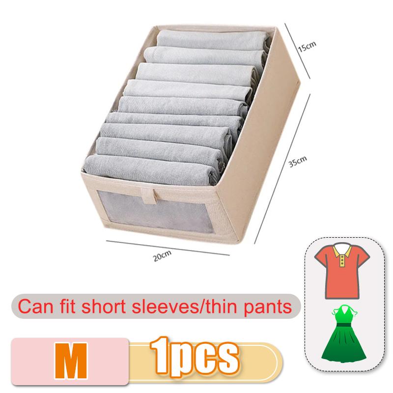 Clothes Storage Box For Household Visible Wardrobe Storage Organizers Foldable T-Shirts Jeans Underwear Pants Organizer Box