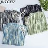 BITCED Vintage-Style Wide-Leg Trousers for Women Spring/Autumn Striped Tie-Dye High-Waisted Straight-Leg Casual Trousers with Drape