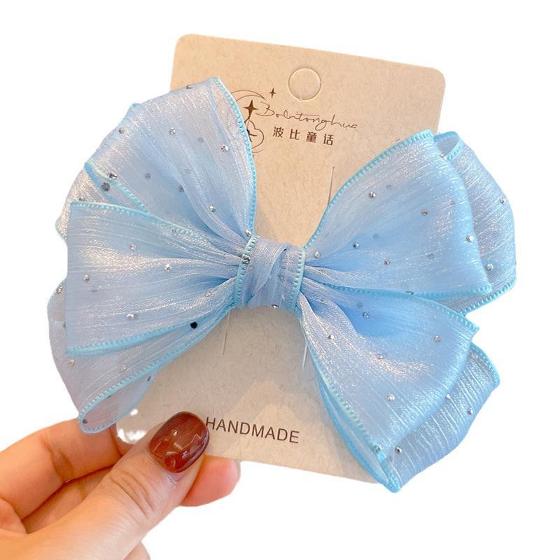 1 Piece Summer Thin Mesh Kids Girl Hair Clip Sweet Big Bow Korean Fashion Barrettes for Children Cute Hair Accessories Headwear