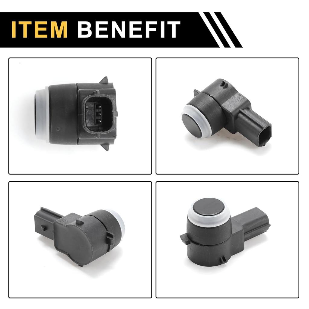 4 Pcs Bumper Backup Parking Sensor for Ram 1500 2500 3500 2011-2017 Reverse Parking Assist Sensor No.1EW63AXRAA/1EW63TZZAA Black