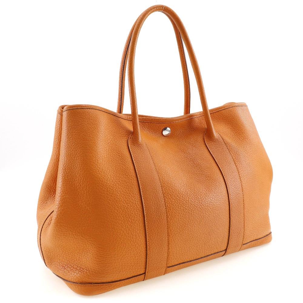 Hermes Garden Party PM Tote Bag Orange Fjord Women Used