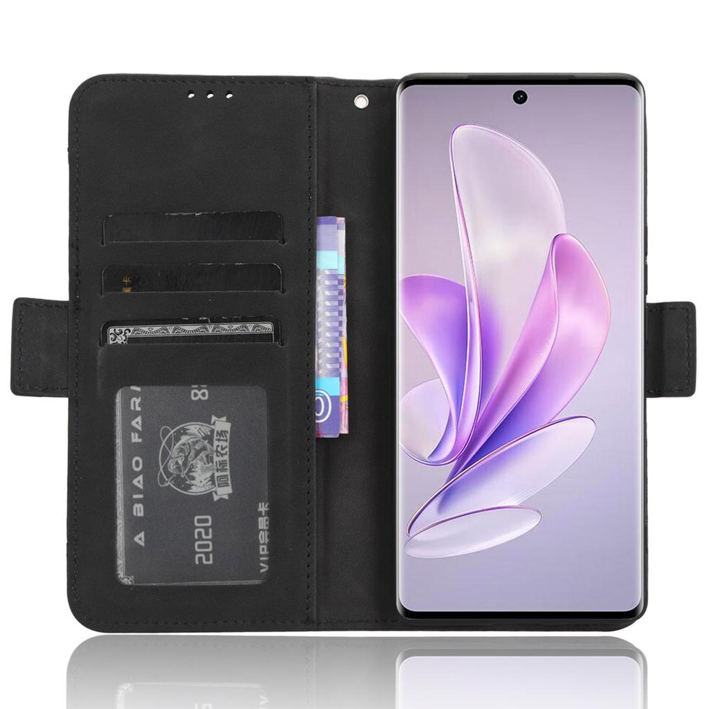 For vivo V29 5G/S17 5G/S17 Pro 5G/S17t 5G Multiple Card Slots PU Leather Phone Cover Foldable Stand Case Wallet Phone Shell