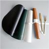 2pcs/set Leather Tableware Mat Dinner Pad Waterproof Table Mat Insulation Coaster Placemats for Restaurant Kitchen Home