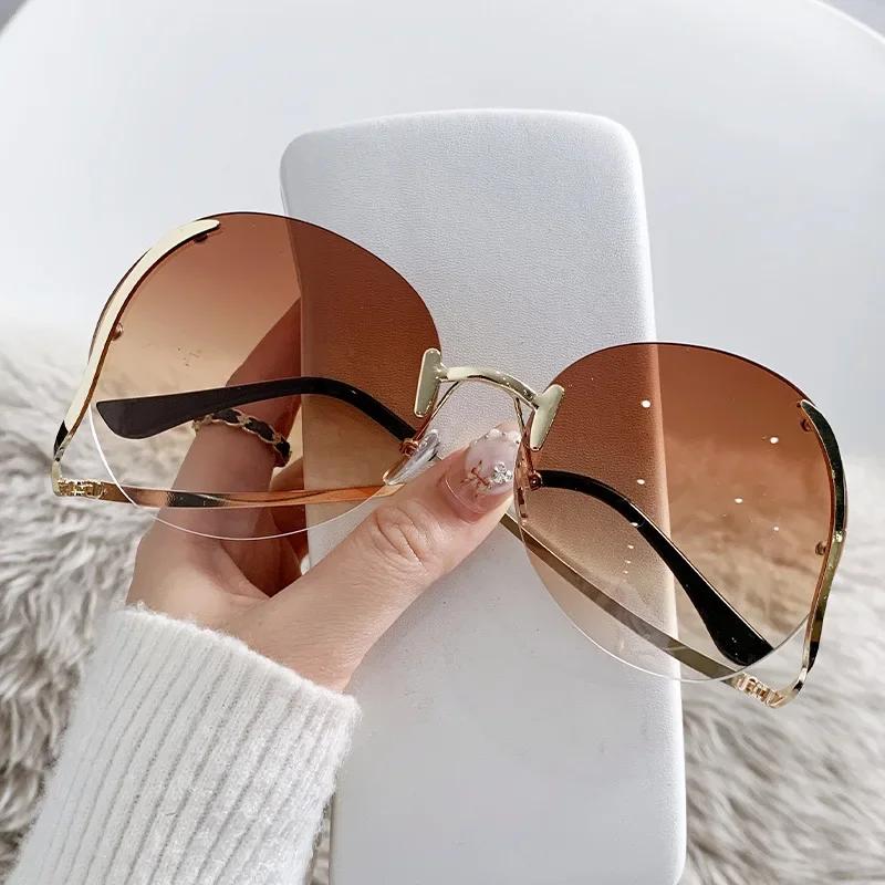 Big Frame Round Sunglasses Women Men Outdoor Geometric Cool Sun Glasses Mirror Metal Colors Designer Brand Fashion