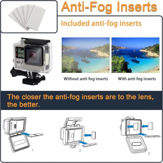 Waterproof Housing Case for GoPro Hero 4 3 Plus, Protective Underwater Dive Shell with Bracket for Go Pro Hero4 3+ Action Camera Accessories Kit